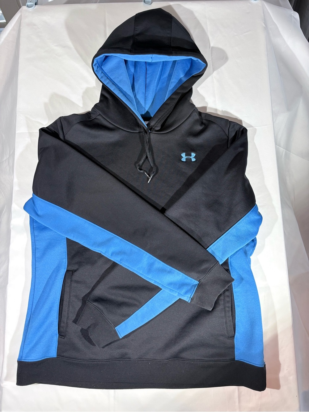 Under Armour Black with Blue Accent Hooded Pullover